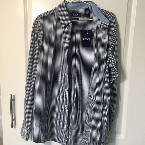 NWT Chaps Men’s Easy Care button up long sleeve shirt size M - Picture 6 of 8